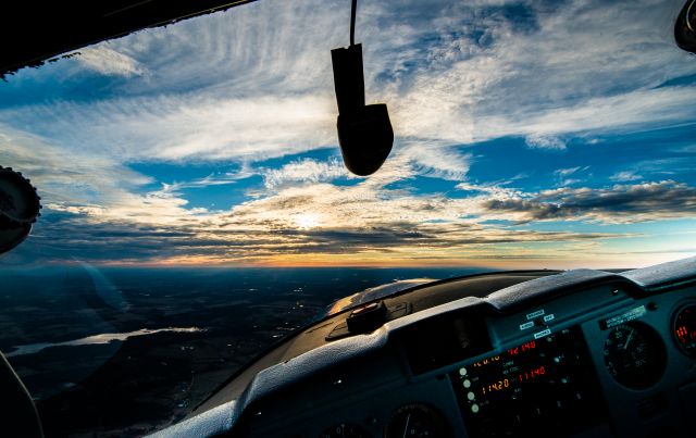 Cessna 152 (N25497) - I was out flying and it was approaching sunset. This was the view out my front window, it was spectacular!