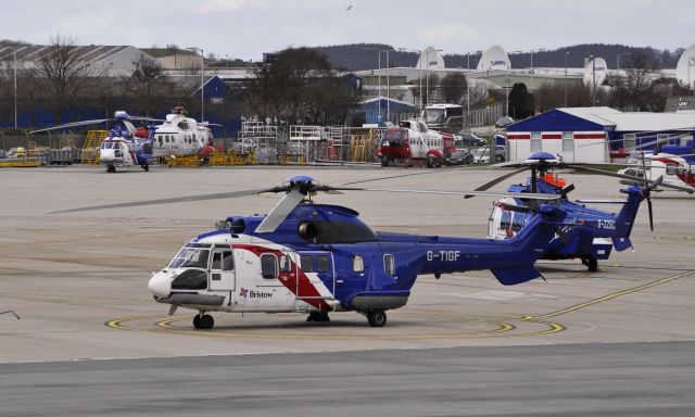 TUSAS Cougar (G-BMCW) - Bristow Helicopters AS-332L Super Puma G-BMCW in Aberdeen Dyce Airport