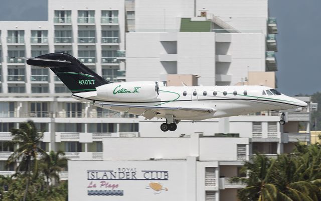 Cessna Citation X (N10XT) - N10XT landing at TNCM 25/Feb/2024