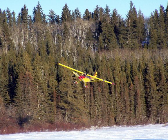 Piper L-21 Super Cub (N2666P) - Northern SK. Icefishing.