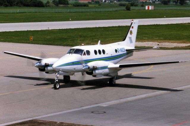 Beechcraft King Air 90 (D-IKES) - First time beginning flying at augsburg. Scanned picture from 1983.