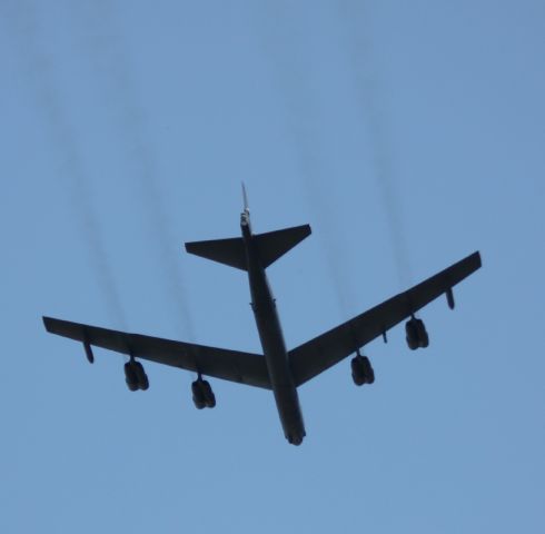 Boeing B-52 Stratofortress — - In tribute to the over 58,000 killed during the Vietnam War, This B52 passes over the Vietnam Veterans Memorial, Washington DC - Memorial Day 2012