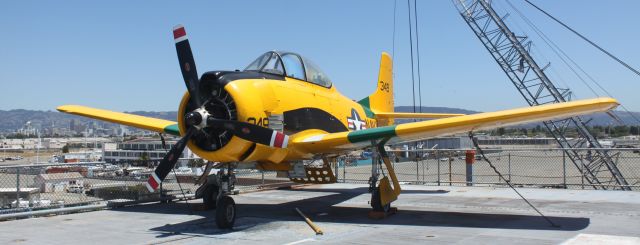 North American Trojan (13-8349) - On flight deck of USS HORNET CV-12 (Retired) US NAVY .. Alameda, Ca 06-17-2013