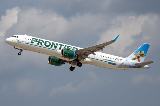 Airbus A321neo (N644FR) - FFT2668, a brand new Airbus SAS A321-271NX (neo), sporting the “Leaf, the Morelet's Tree Frog” scheme, departing Cleveland, bound for KMCO, Orlando, FL on 24 Jul 2024.