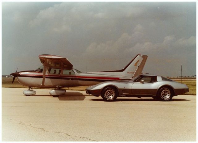 Cessna Skyhawk (N52750) - 1981 Silver Anniversary C-172 and 1978 Silver Anniversary Corvette    (photo 1984)