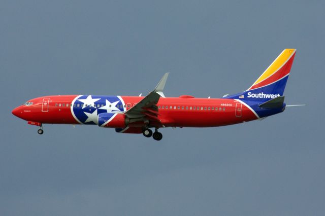 Boeing 737-800 (N8620H) - Southwest B738 'Tennessee One' on approach to Boston Logan on 10/10/22.