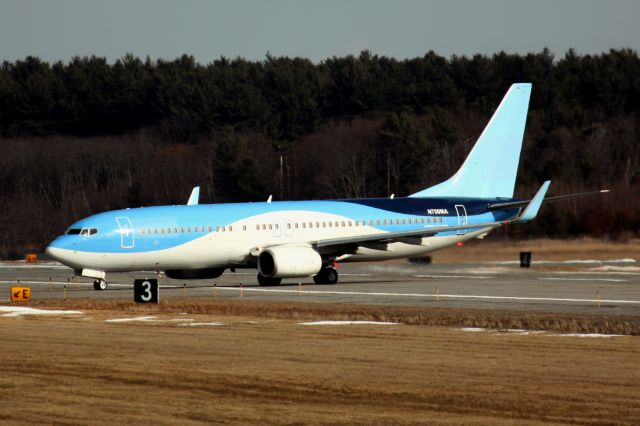 Boeing 737-800 (N750MA) - This Miami Air in AirjetFly Hybrid livery was one of several charter flights into BED on 01/27. 