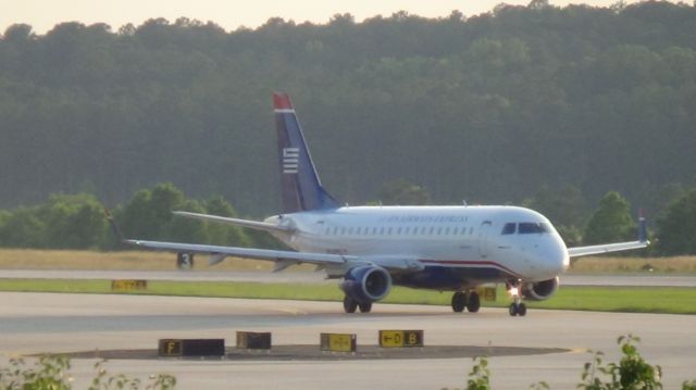 Embraer 170/175 (N814MD) - U.S. Airways (Republic) 3519 departing to Philadelphia at 7:56 P.M. with some great evening lighting.   Taken June 7, 2015.   