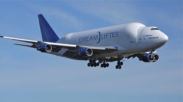 Boeing 747-400 (N718BA) - GTI4351 from KCHS on final approach to runway 16R, 2/6/12.