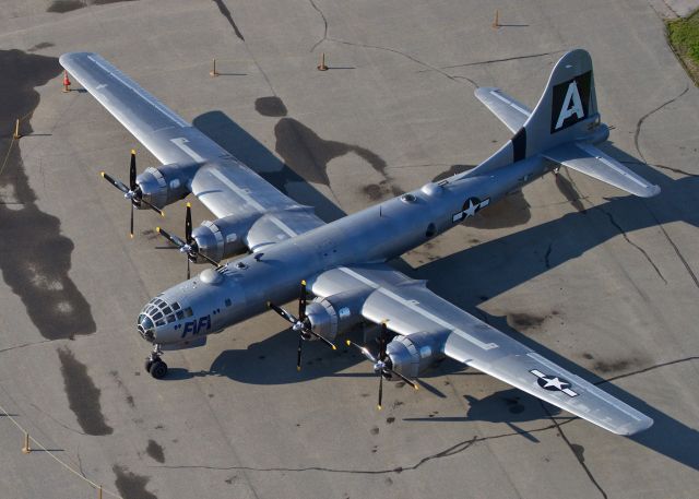 Boeing B-29 Superfortress (N529B) - FIFI the B-29 Superfortress from the Commemorative Air Force as seen from a low and over pass while static at Gatineau Airport.  Taken in the morning on July 30, 2018 before she departed to Peterborough, Ontario.