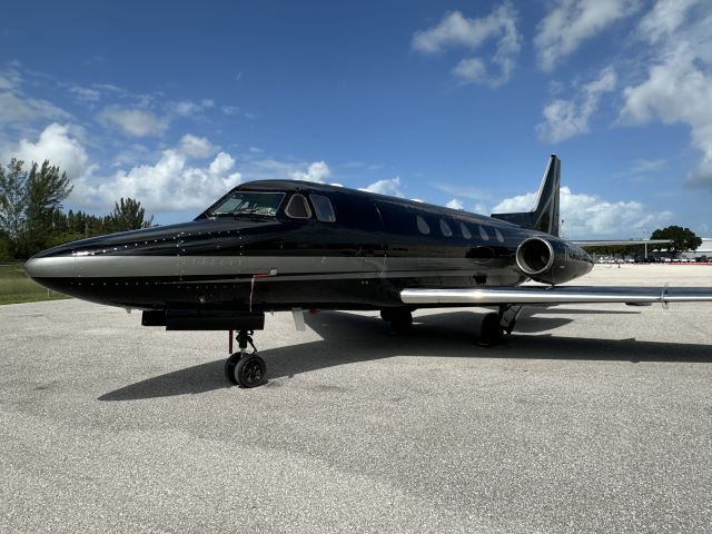 North American Rockwell Sabre 75 (N936JL) - Stunning Sabre 65 on Ramp at Scott Mac Donald Aircraft KSUA 