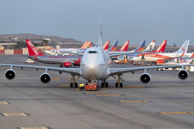 Boeing 747-400 (EC-KXN) - It was totally i, thinkable, that just three weeks after taking this photo, the looming pandemic would leave many airlines in a serious situation, taking with it numerous jobs.br /br /Tenerife Surbr /25 Feb. 2020