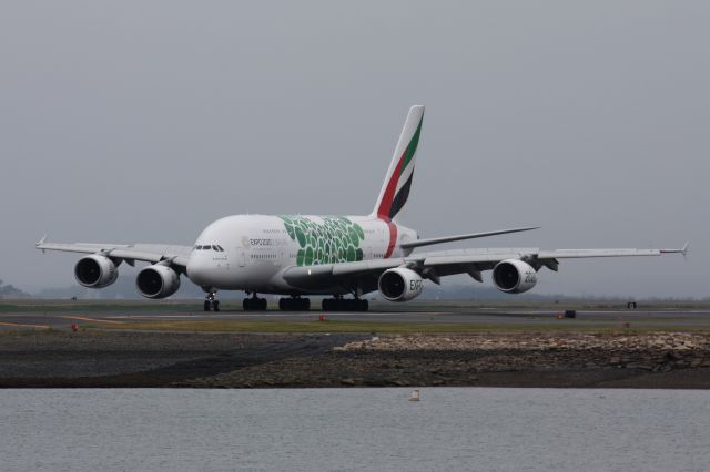 Airbus A380-800 (A6-EOL) - Emirates A380 operating a sub for usual B777-300 to Boston Logan from Dubai. 