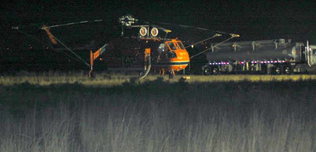 Sikorsky CH-54 Tarhe (N94AC) - 2012 Fire season, night maintenance.