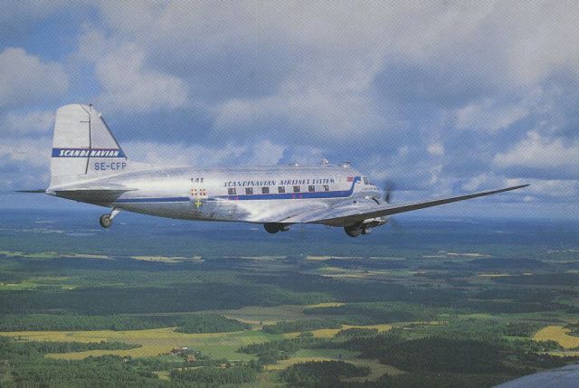 Douglas DC-3 (SE-CFP) - scanned from postcard