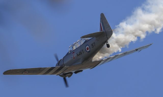 North American T-6 Texan (N97AW) - Flying over Sacramento River near tower bridge