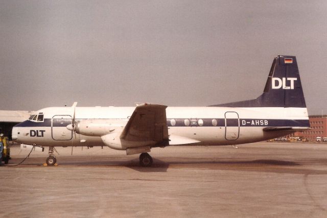 Hawker Siddeley HS-748 (D-AHSB) - Seen here on 16-Mar-85.br /br /Reregistered G-BOHZ 11-Mar-88,br /then transferred to South Africa 15-Dec-94 as ZS-NNW for Executive Aerospace.