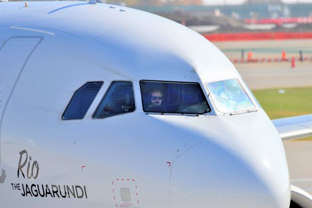 N352FR — - Hello Alex! Pulling into the gate at the completion of his first trip in to IND as an airline pilot.