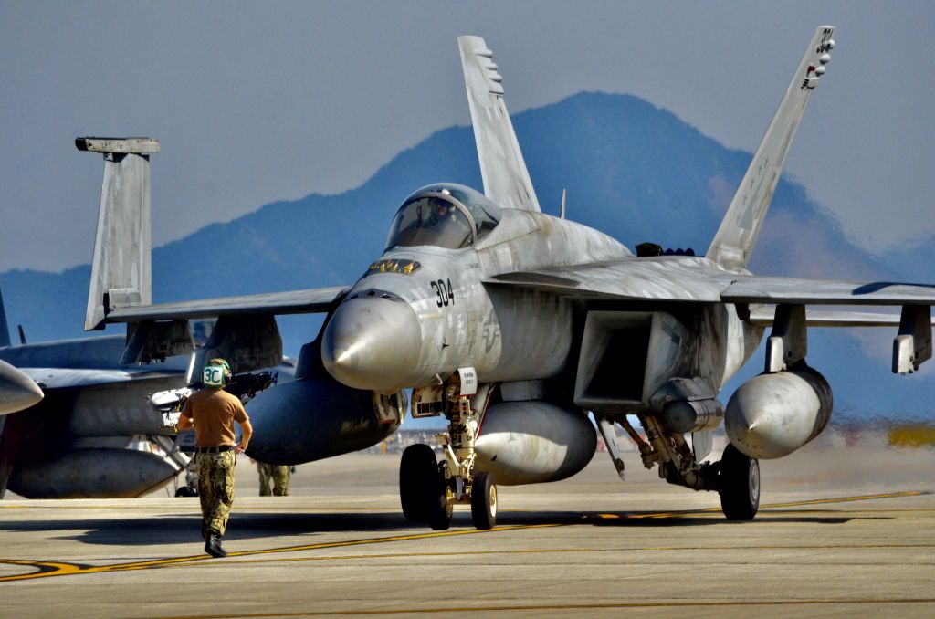 McDonnell Douglas FA-18 Hornet — - Coming back from sortie.