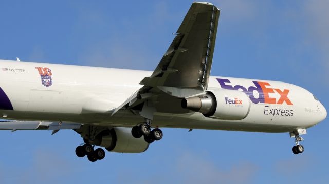 BOEING 767-300 (N277FE) - “FedEx 653” (FDX653)br /br /A FedEx 2021 Boeing 767-300F (100th FedEx Boeing 767 Sticker), SN 66246, clearing the 5L fence at KIND. 5/3/23