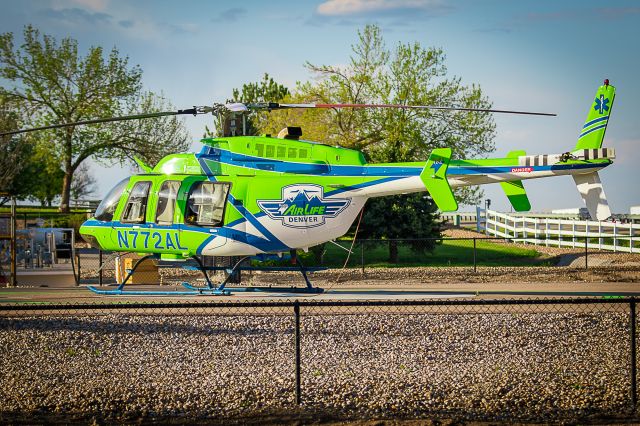 Bell 407 (N772AL) - On the pad at Frederick-Firestone Fire Protection District (CO) station #2.