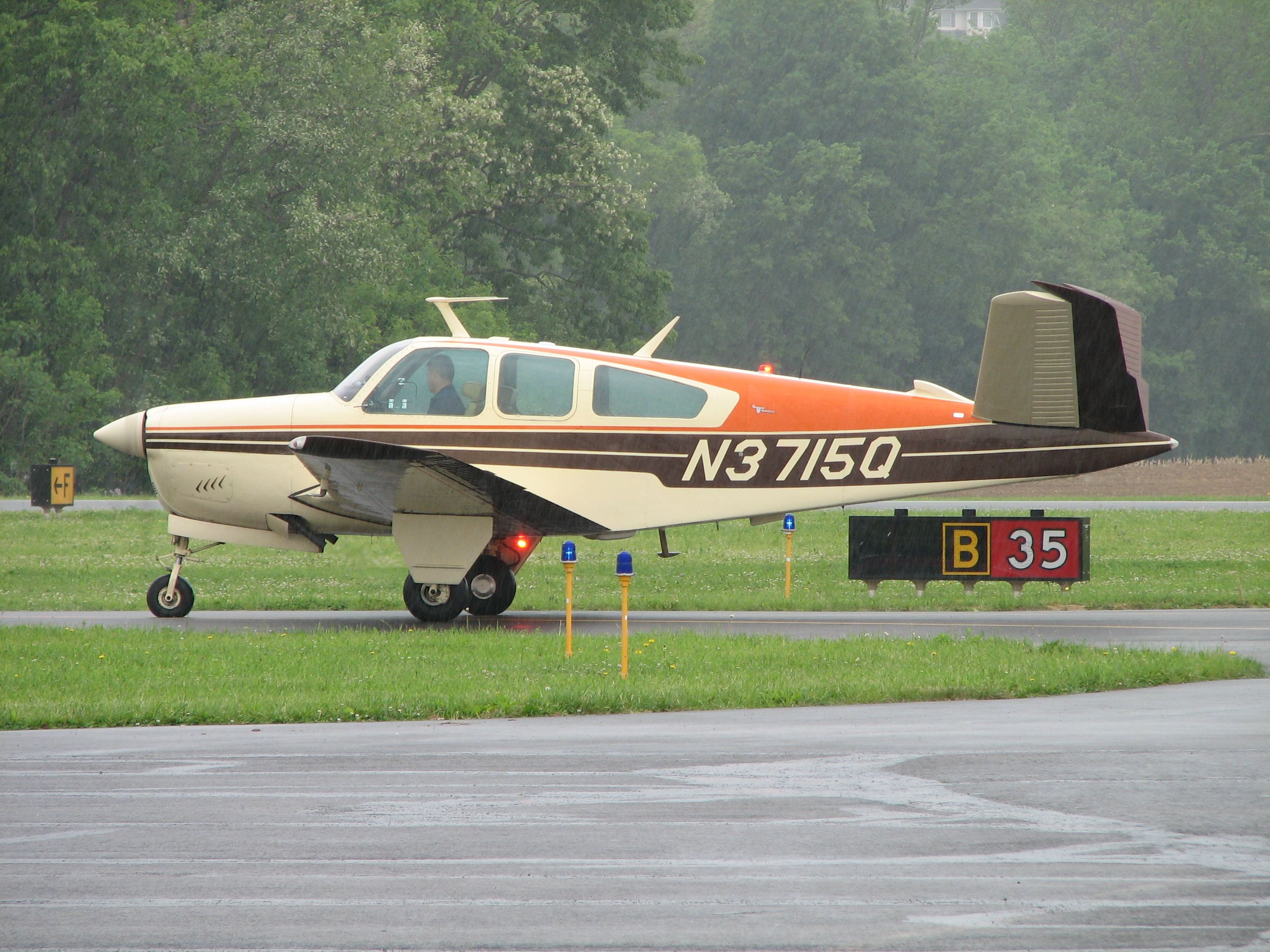 Beechcraft 35 Bonanza (N3715Q) - Running up after the pancake breakfast 2009