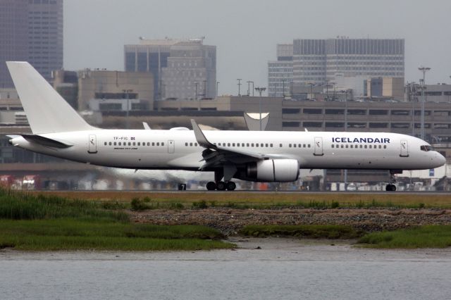 Boeing 757-200 (TF-FIC) - This Icelandair B757-200 in all white w/ Icelandair titles at BOS on 6/23/23. This aircraft previously wore Abercrombie & Kent titles and markings. 