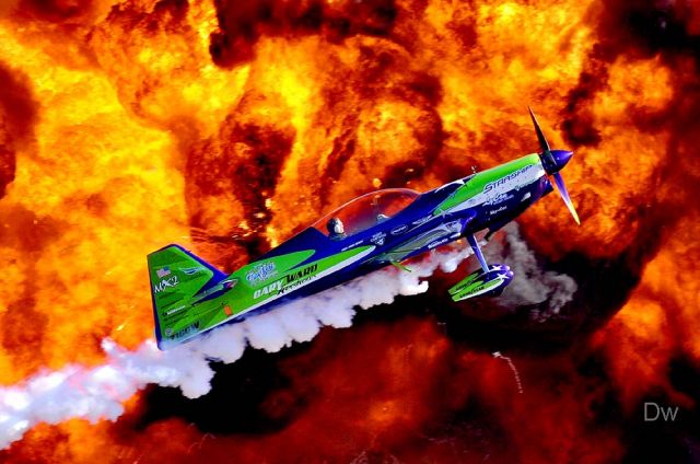 MXR MX-2 (N716GW) - I took this photo at Boshears Memorial Fly-In Augusta, GA - Skyfest 2010. Gary Ward flying next to wall of fire. "Can you feel the HEAT? Photo credit Dean Wingard