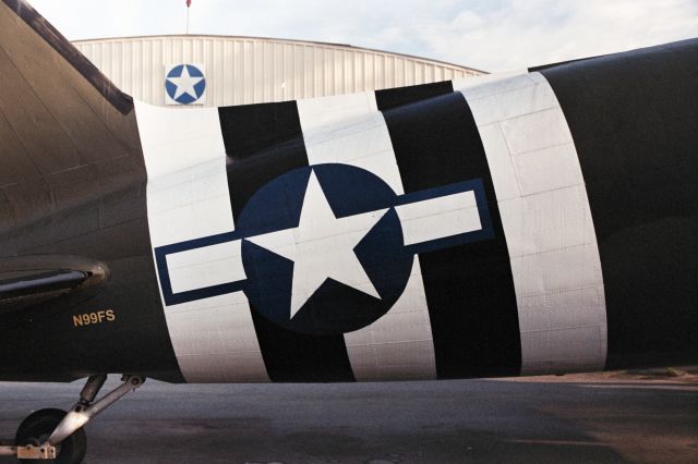 N99FS — - 5-Year Old 35mm photo of Don Brooks C-47 when in Douglas, GA. Shortly after it received it's invasion strips again. 