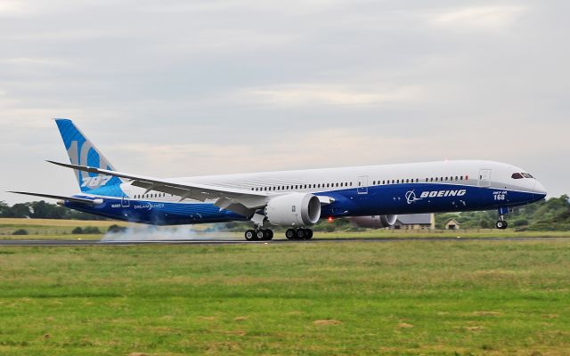 Boeing 787-9 Dreamliner (N528ZC) - "boe 001" b787-10 n528zc landing at shannon on a fuel stop from the paris air show 20/6/17.