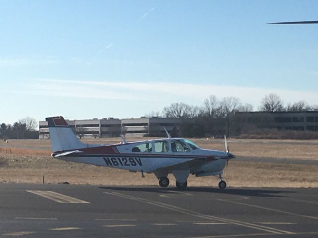 Beechcraft Bonanza (33) (N6129V) - N6129V (BE33) departing Wings Field (KLOM)br /Photo Date: January 30, 2021