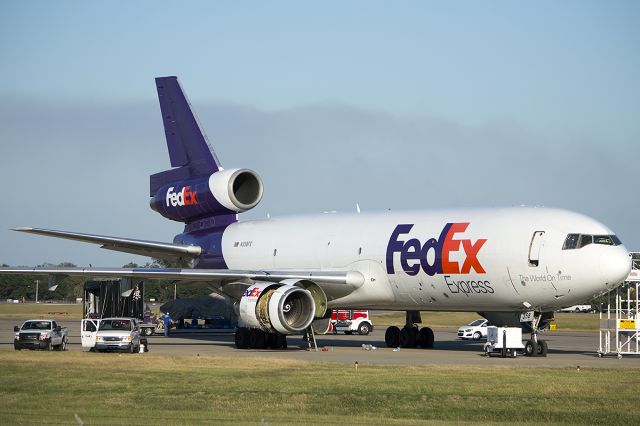 McDonnell Douglas DC-10 (N358FE) - "Kurt", and MD-10-10F, undergoing an engine swap at Little Rock.