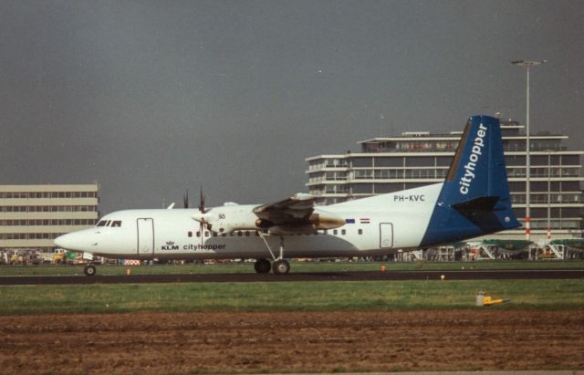 Fokker Maritime Enforcer (PH-KVC) - KLM Cityhopper F50 cn20191 take off rwy24 EHAM 1991