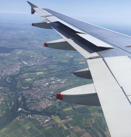 Airbus A319 (G-EUPU) - Taken on the 6 June 2017, descending for Stuttgart airport 