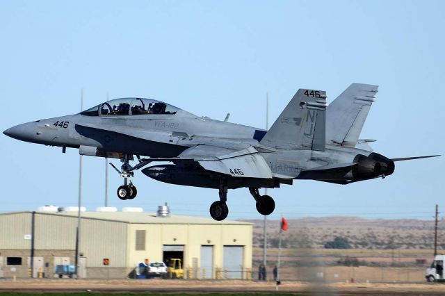 McDonnell Douglas FA-18 Hornet (16-4058) - McDonnell Douglas F/A-18D Hornet BuNo 164058 #446 of VFA-122 Flying Eagles at NAF el Centro on February 17, 2012.