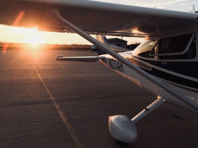 — — -  Sunset at Santa Barbara airport. 