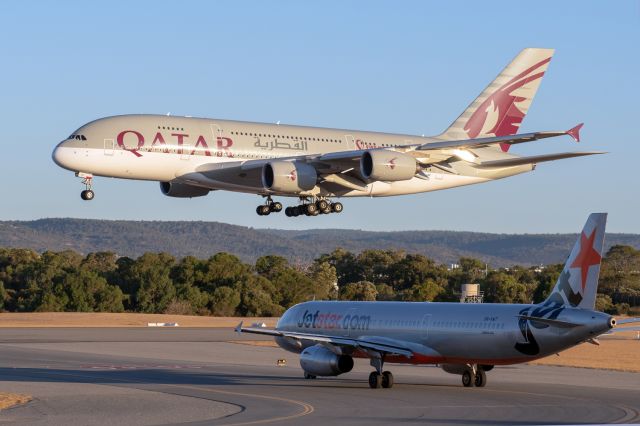 Airbus A380-800 (A7-APF) -  A380-861 cn 189. Qatar A7-APF StickerR03 YPPH 25 February 2023