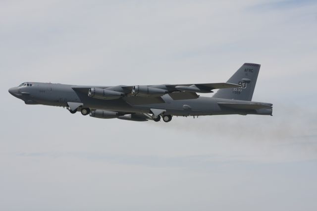 Boeing B-52 Stratofortress (AFR61029) - B-52 departing Oshkosh 2015 late July Monday Morning.  