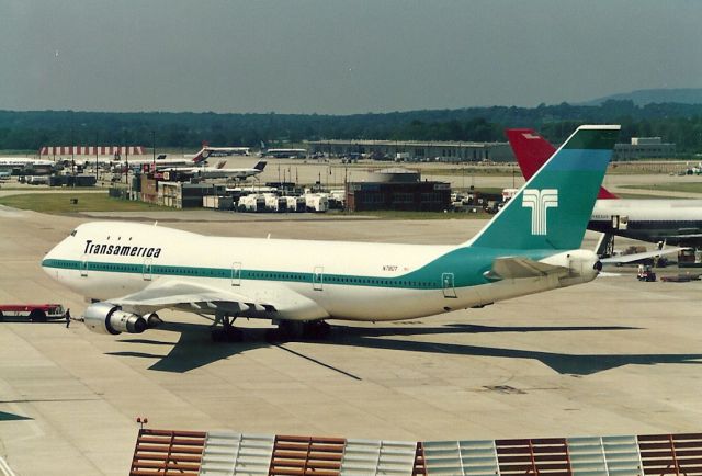 BOEING 747-100 (N780T) - Transamerica 747 on pushback at Gatwick