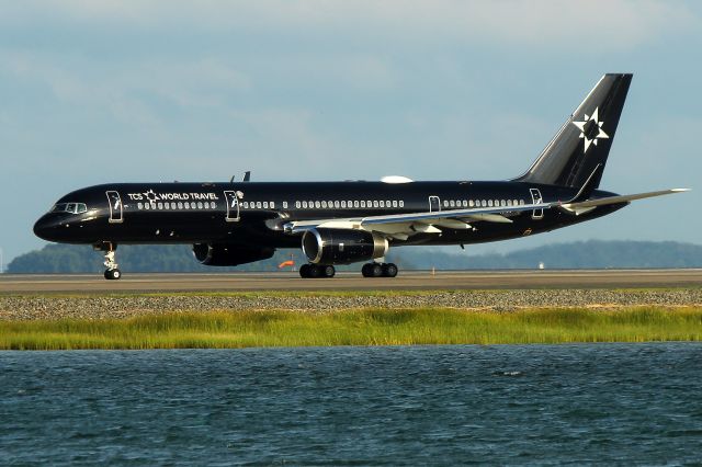 Boeing 757-200 (G-TCSX) - Sovereign 817 taxiing for departures London Stansted