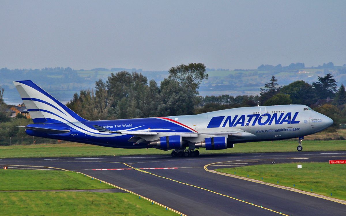 Boeing 747-400 (N919CA) - national b747-4 n919ca landing at shannon 29/9/15.