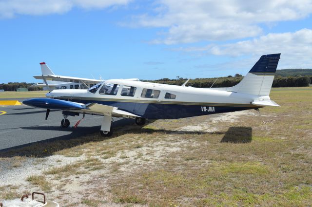 Piper Saratoga (VH-JVA) - Lance VH-JVA at Flinders Island, Mar 2017