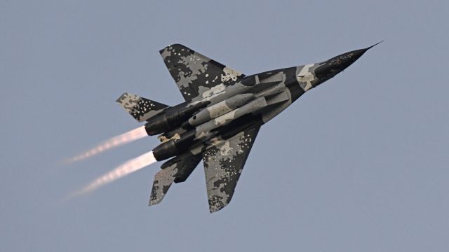 MIKOYAN MiG-33 (N29UB) - Performing a Demo Flight during the Saturday night Airshow at AirVenture 2023.