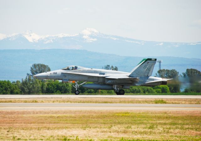 USMC — - F18 from the 3rd Marines Fighter Attack Training Squadron 101, MCAS Miramar prepares to rotate off of Runway 34, Redding Calif.