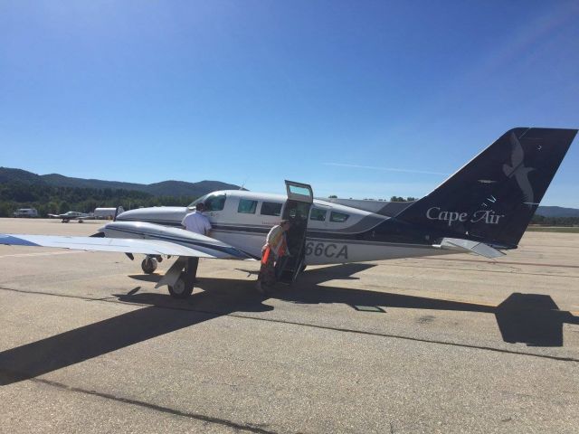 Cessna 402 (N466CA) - At Rutland Southern Vermont Regional Airport