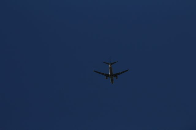 Boeing 737-700 — - Boeing 737 van Egytair, vanuit Cairo, vliegt boven Nieuwkoop in de aanvliegroute naar de Aalsmeerbaan op Schiphol.