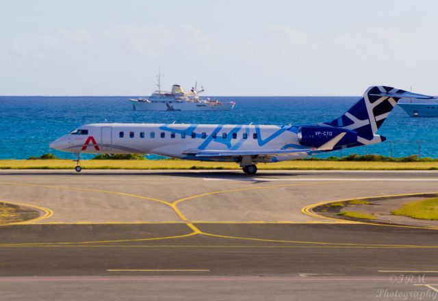 BOMBARDIER BD-700 Global 7500 (VP-CTO) - Global 7500 with a beautiful paint scheme, departing SXM.