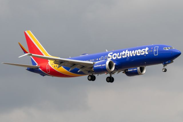 N8750Q — - Welcome back, MAX! Today marked the first day of Southwest 737 MAX revenue flights since the type was grounded back in March of 2019 after 2 crashes causing 346 deaths onboard Lion Air Flight 610 and Ethiopian Airlines Flight 302. Here is N8750Q (Southwest 6237 LAS-SAT), a brand new Boeing 737-8 MAX on final for 13R in San Antonio, which was the very first 737 MAX to visit SAT since it was grounded. The aircraft pictured was delivered on March 3rd, 2021, making it only 8 days old when photographed.