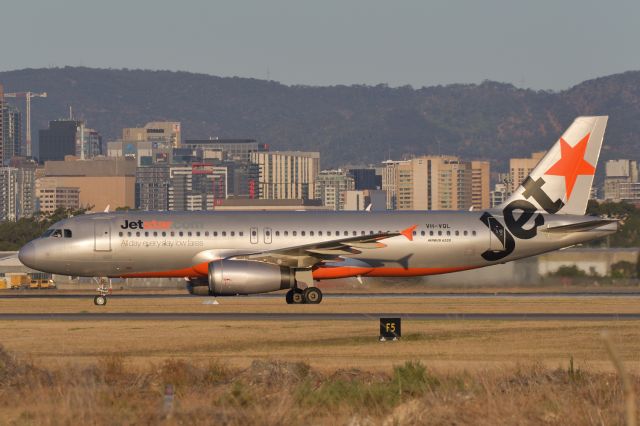 Airbus A320 (VH-VQL) - On taxiway F4 after landing runway 23, 13 Jan 2020.