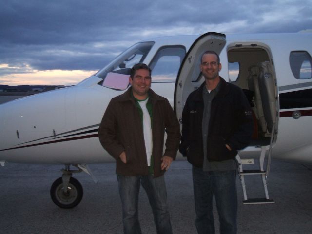 Cessna Citation CJ1 (C-GWGZ) - On the left is Chris Woodward Pilot for C-GWGZ and Woodward Aviation Services Agent Doug Woodward Goose Airport NL. May 25/9